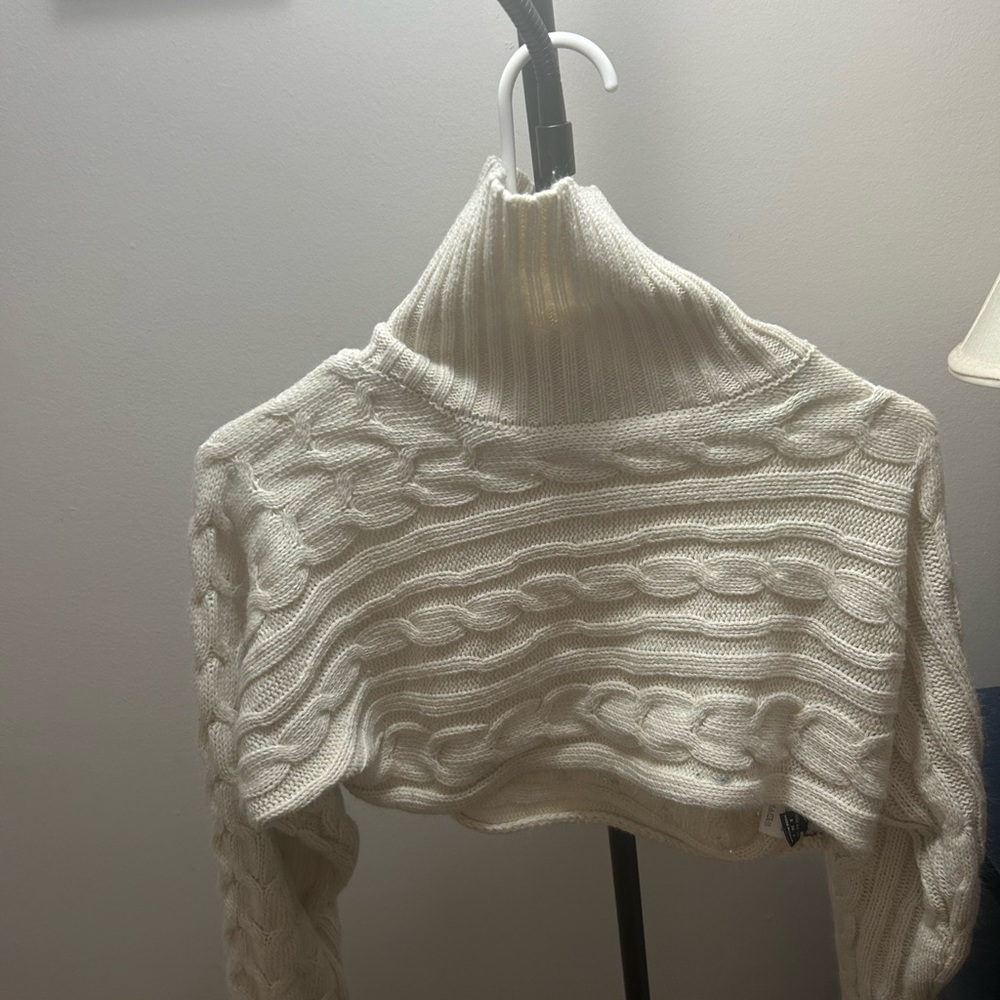 White cropped sweater